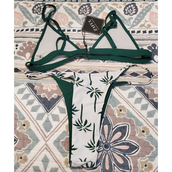 Zaful Palm Bikini High Hip - Picture 2 of 3
